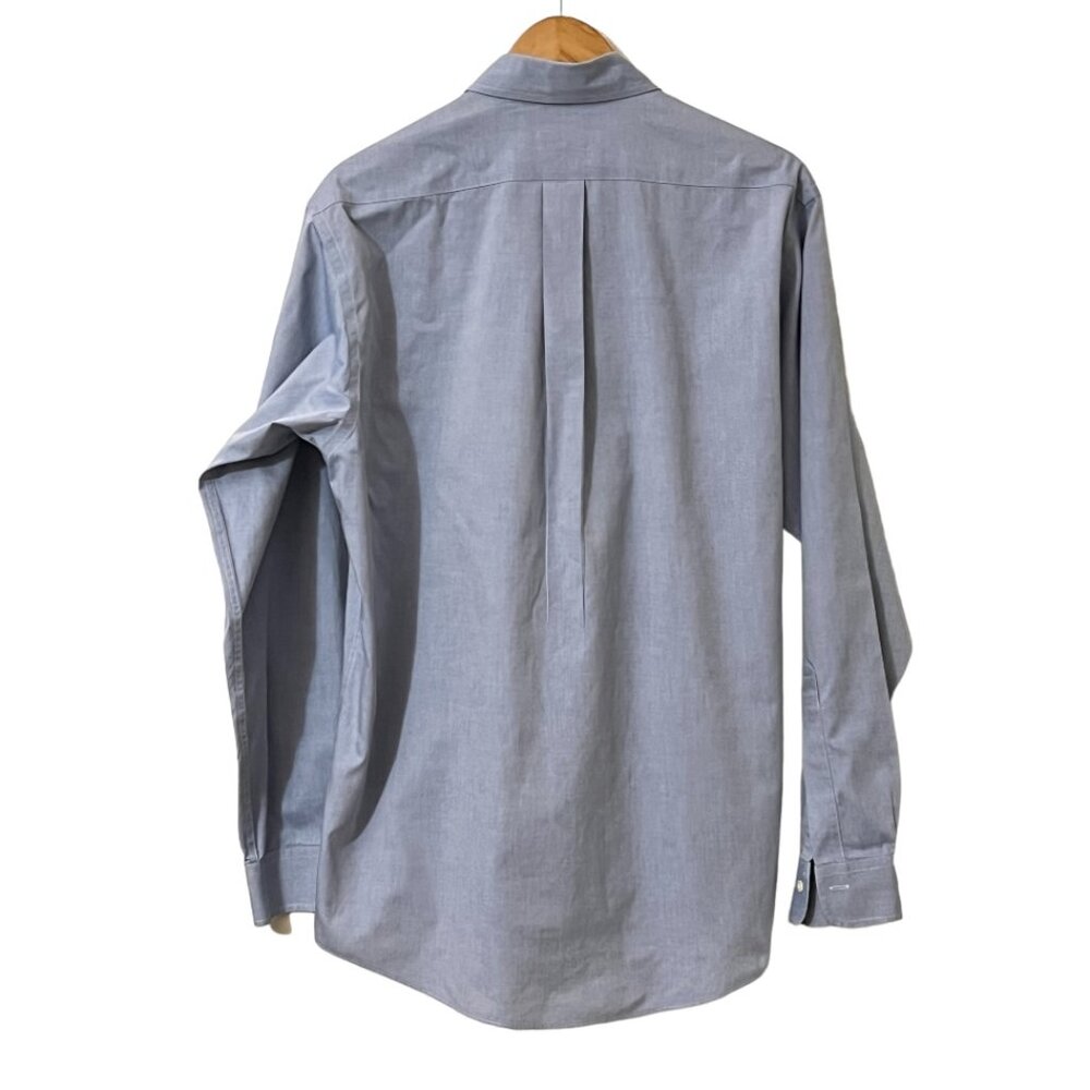 Brooks Brothers 346 Men's Button Up Steel Blue Long Sleeve Size 15.5 Pocket - Picture 2 of 7